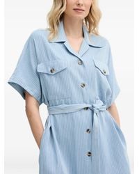 Mos Mosh - Pinstriped Belted Midi Dress - Lyst