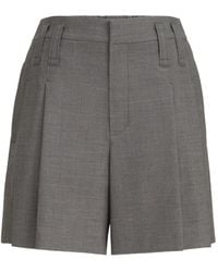 Brunello Cucinelli - Tropical Luxury Wool Formal Shorts With Monili - Lyst