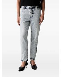 ARMANI EXCHANGE - Jean À Logo Brodé Délavé - Lyst