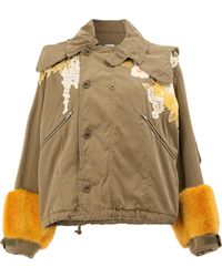 Gucci Chaqueta corta con capucha - Verde