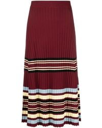 Wales Bonner - Wander Pleated Knitted Midi Skirt - Lyst