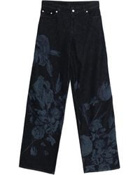 Erdem - Floral-Print Straight-Leg Jeans - Lyst