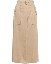 Alberta Ferretti - High-Waisted Buckled Straight Skirt - Lyst