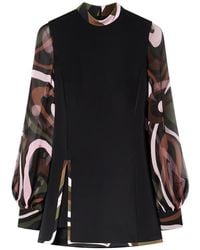PUCCI - Dady Dress With Printed Sleeves - Lyst