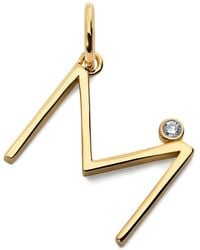 Monica Vinader - Initial M Solitaire-Diamond Pendant - Lyst