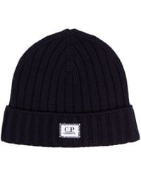 C.P. Company - Bonnet en laine à patch logo - Lyst