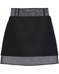 Prada - Minifalda con paneles - Lyst