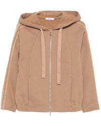 Max Mara - Stripe-Detail Zip-Up Hoodie - Lyst