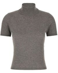 Max Mara - Geribbelde Top Met Col - Lyst