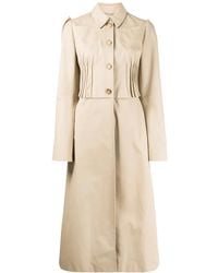 Nina Ricci - Pleated Detail Flared Single-Breasted Coat - Lyst
