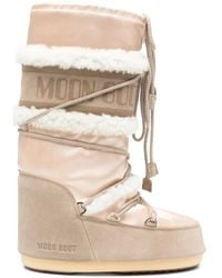 Moon Boot - Stiefel Aus Faux Shearling Mit Wildlederbesatz - Lyst
