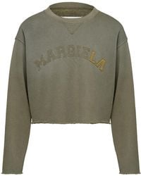 Maison Margiela - Crop Sweatshirt With Application - Lyst