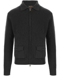 Woolrich - Ribbed-Knit Zip-Up Cardigan - Lyst