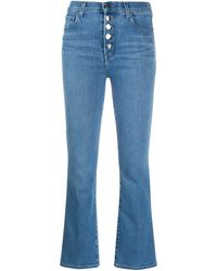 J Brand Jeans crop a gamba ampia - Blu