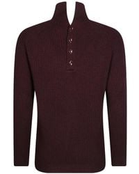 Dondup - Embellished-Button Ribbed-Knit Sweater - Lyst