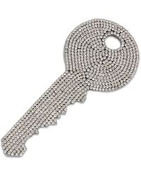 Essentiel Antwerp - Rhinestone-Embellished Key-Shaped Brooch - Lyst