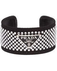 Prada Leer Leren Armband in het Metallic Dames Sieraden voor voor Armbanden voor 