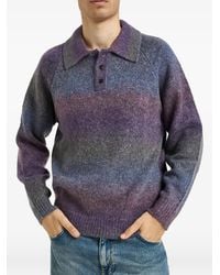 Les Deux - Knitted Raglan-Sleeve Polo Shirt - Lyst
