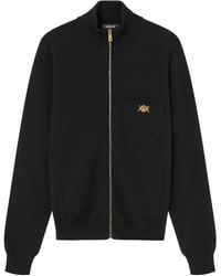 Versace - Cashmere-Cotton Knit Zip Sweater - Lyst