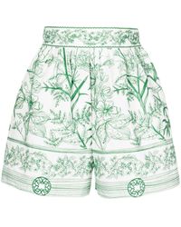 Elie Saab - Floral-print High-waist Shorts - Lyst