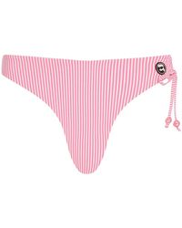 KARL LAGERFELD - Ikon Striped Bikini Bottoms - Lyst