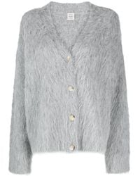 Totême - V-neck Alpaca Wool-blend Cardigan - Lyst