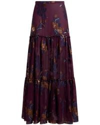 Etro - Silk-Blend Jacquard Maxi Skirt With Fil Coupé Flowers - Lyst