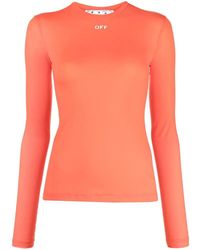 Off-White c/o Virgil Abloh - Logo-Print Long-Sleeve Top - Lyst