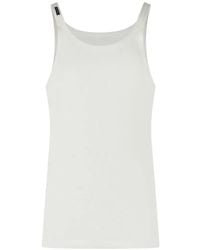 Dolce & Gabbana - Geribbelde Tanktop Met Logo-Label - Lyst