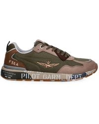 Aeronautica Militare - Logo-Embroidered Panelled Sneakers - Lyst