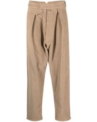 Moschino - Pleat-Detail Cotton Straight Trousers - Lyst