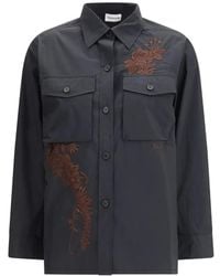 P.A.R.O.S.H. - Chemise À Fleurs Brodées Et Poches De Poitrine - Lyst
