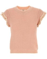 Chloé - Short-Sleeve Knitted T-Shirt - Lyst