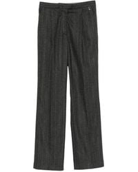 Herno - Pinstripe-Pattern Pleated Tailored Trousers - Lyst