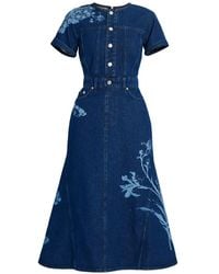 Erdem - Floral-Print Short-Sleeve Dress - Lyst