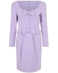 Moschino - Bow-Detail Peplum-Waist Mini Dress - Lyst