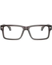 Versace - Eckige Brille Mit Medusa-Schild - Lyst