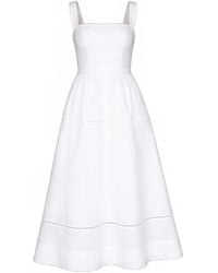 Reformation - Vestido Midi Petites Everett Con Cuello Cuadrado - Lyst