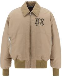 Palm Angels - Logo-Embroidered Zip-Up Bomber Jacket - Lyst