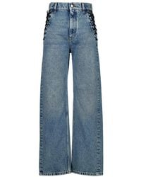 Stella McCartney - Wide-Leg Lace-Up Jeans - Lyst