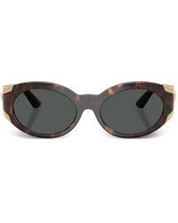 Versace - Medusa Biggie Oval-Frame Sunglasses - Lyst