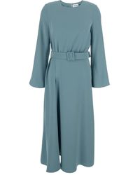 P.A.R.O.S.H. - Long Dresses With Round Neckline And Waistband - Lyst