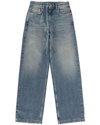 Rick Owens - Front Button Jeans With Distressed Zip Closure - Lyst