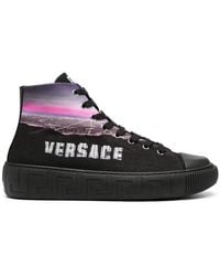 Versace - Black Hills Print Hi Top Trainers - Lyst