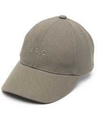 A.P.C. - Logo-embroidered Cotton Cap - Lyst