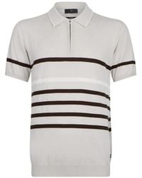 Liu Jo - Striped Silk-Blend Polo Shirt - Lyst