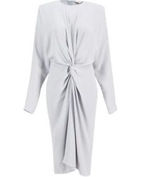 Stella McCartney - Satin Draped-Front Midi Dress - Lyst