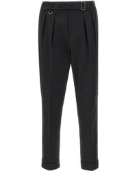 Paolo Pecora - Pantalones plisados con cinturón - Lyst