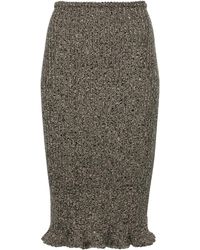Blumarine - Mélange Ruffled Ribbed Midi Skirt - Lyst