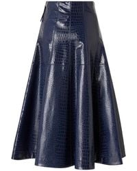 Pinko - Flared Midi-Rok Met Krokodillen-Reliëf - Lyst